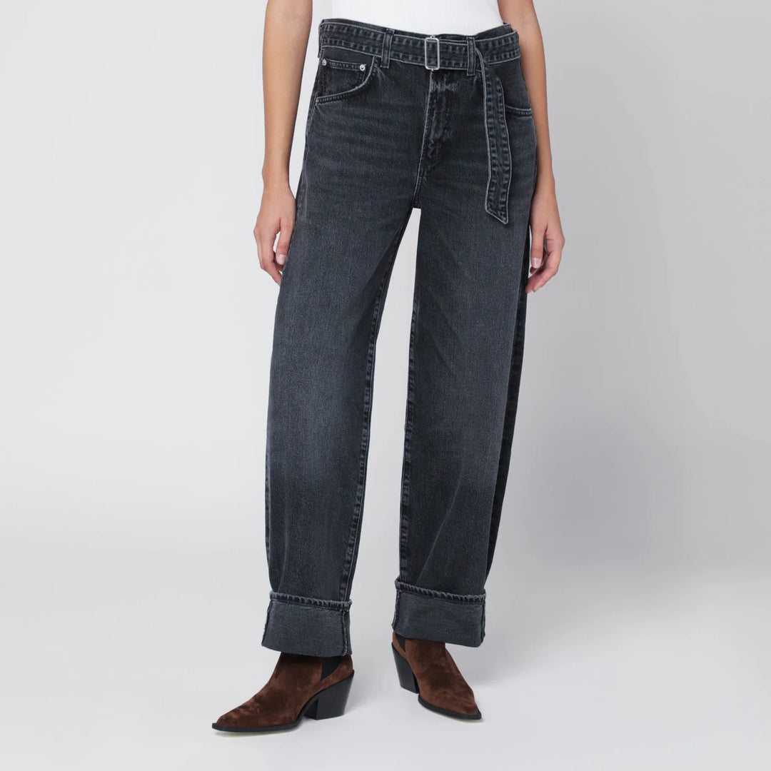 AGOLDE - Jeans Cuffer Taper grey washed effect