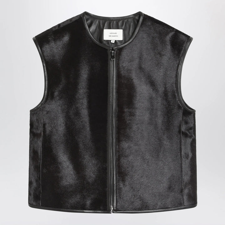 LouLou De Saison - Brown Ampas vest in pony-effect leather Brand Vests 36  FR