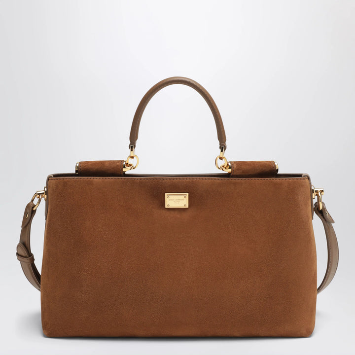 Dolce&amp;Gabbana - Medium Vittoria suede bag in camel
