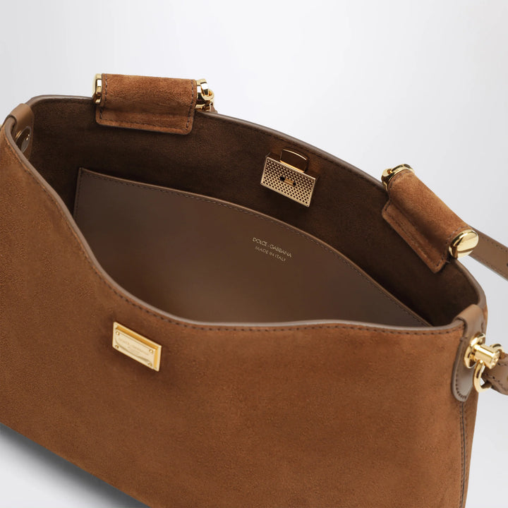 Dolce&amp;Gabbana - Medium Vittoria suede bag in camel