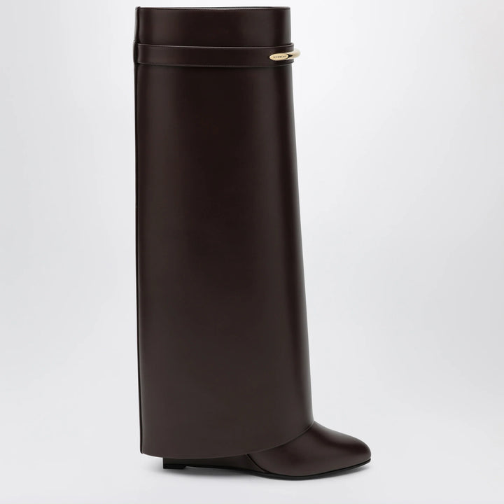 Givenchy - Shark Pinch leather boots in ebony brown