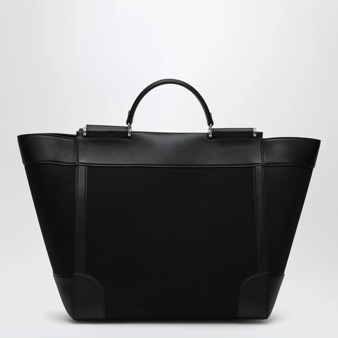 Dolce&amp;Gabbana - Black fabric and leather tote bag