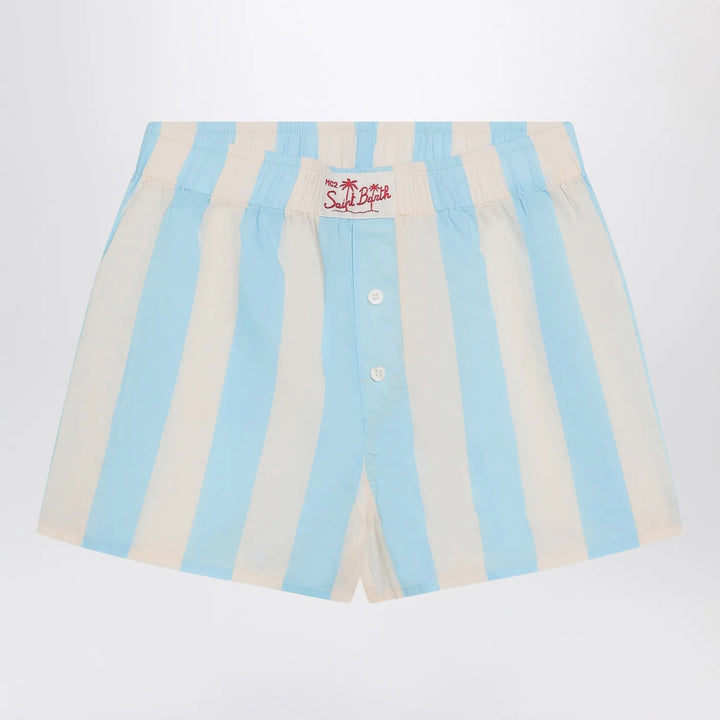 MC2 Saint Barth - Blue/white striped Boxy Jr Shorts