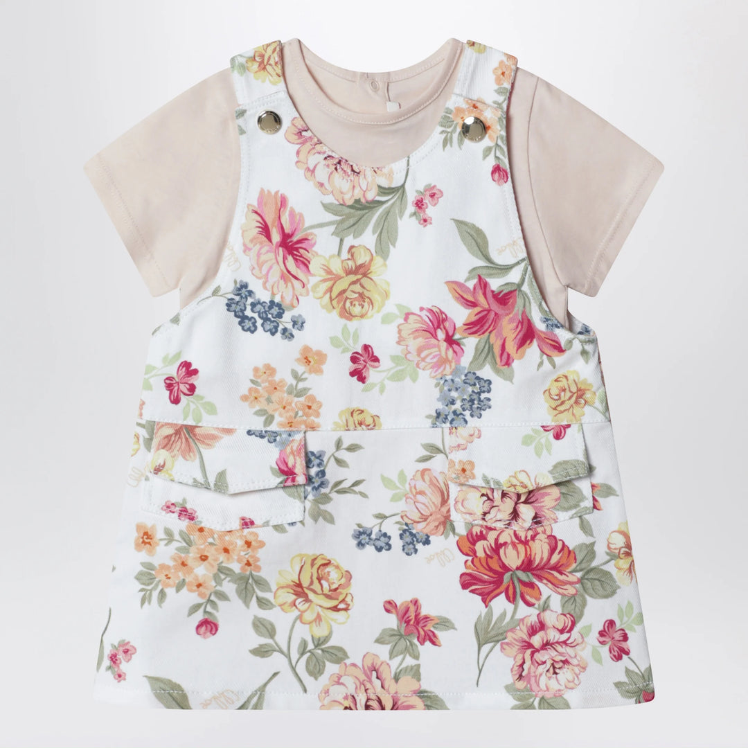 Chloé - Pink two-piece set with floral pattern