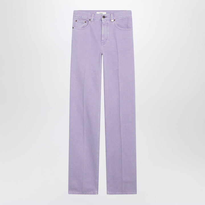 Chloé - Straight jeans in lavender organic cotton denim