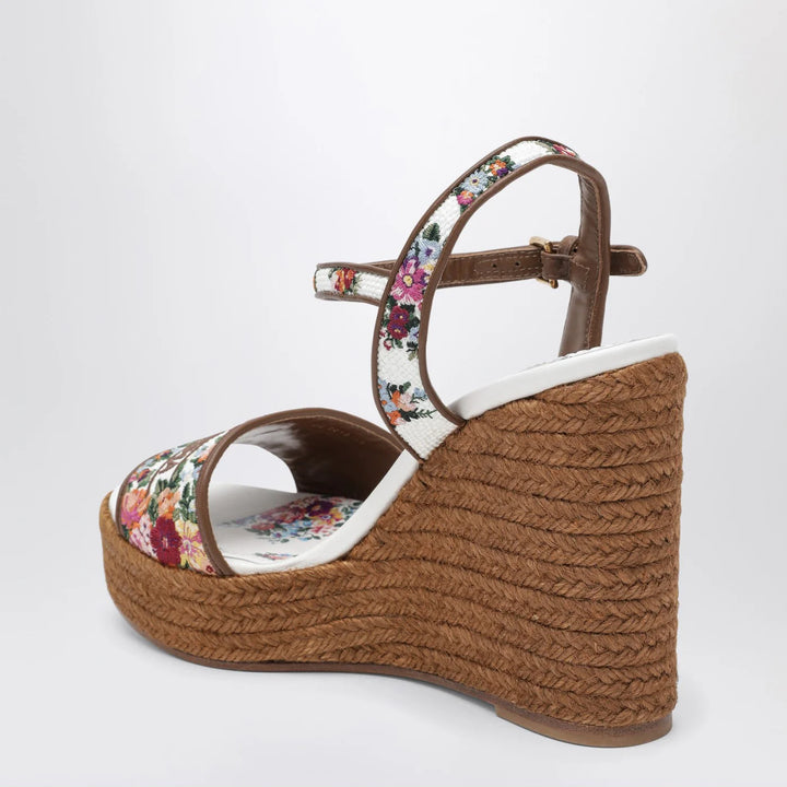 Dolce&amp;Gabbana - Wedge sandals with logo embroidery