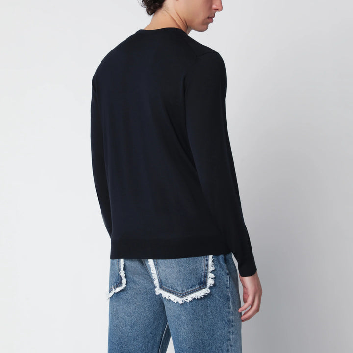 Drumohr - Navy blue wool crew-neck sweater