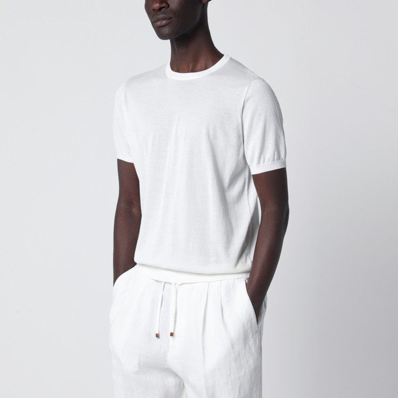 Shirts & Tops Drumohr - Crew neck t-shirt in milky white cotton - 52 IT Brand