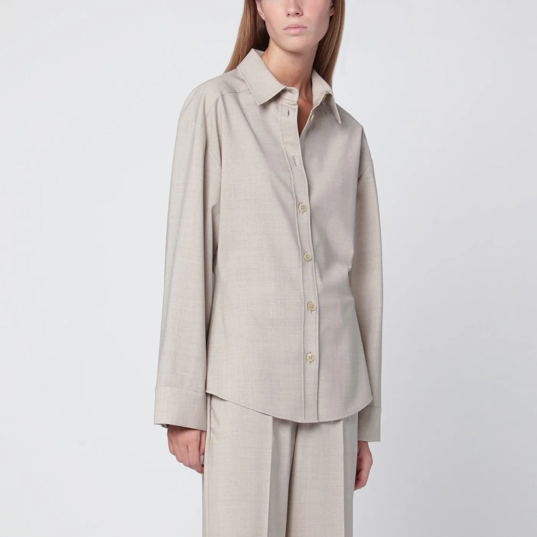 P.A.R.O.S.H. - Stucco-coloured wool shirt