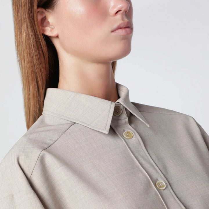 P.A.R.O.S.H. - Stucco-coloured wool shirt