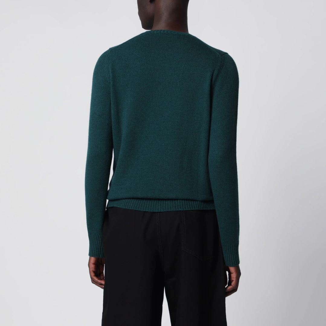 Drumohr - Dark green cashmere crew-neck sweater