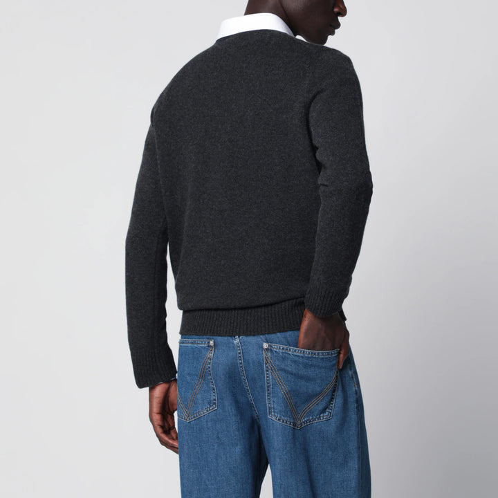 Drumohr - Dark grey cashmere crew-neck sweater