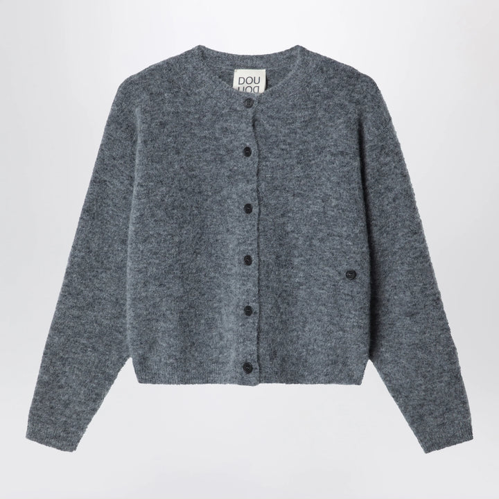 Douuod - Grey mélange alpaca-blend cardigan