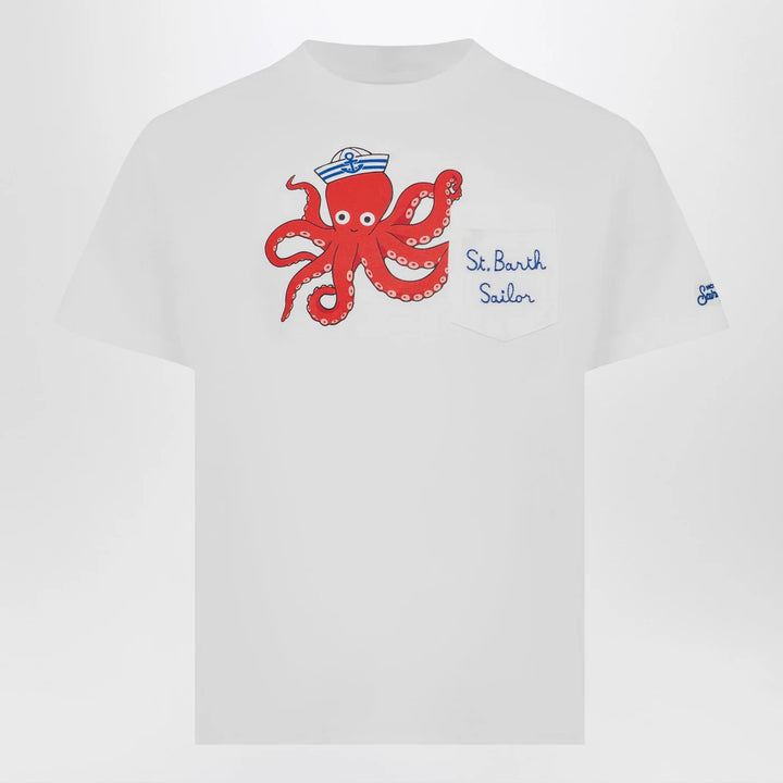 MC2 Saint Barth - Eddy T-shirt white with octopus print