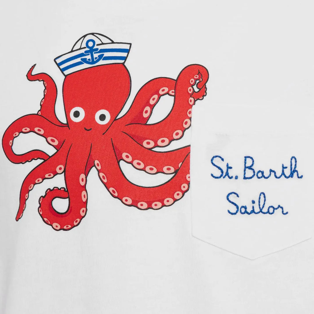 MC2 Saint Barth - Eddy T-shirt white with octopus print Brand Shirts &amp; Tops 1
