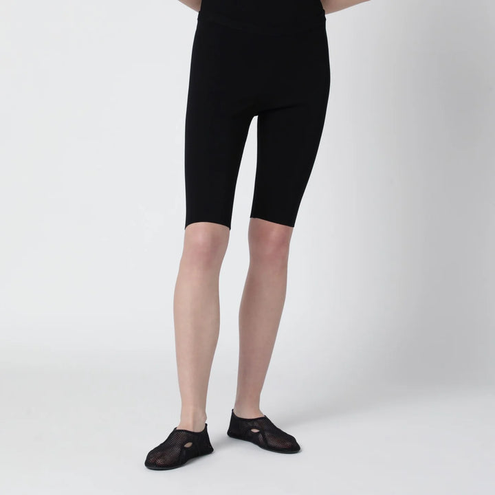 Entire Studios - Black short leggings in viscose jersey