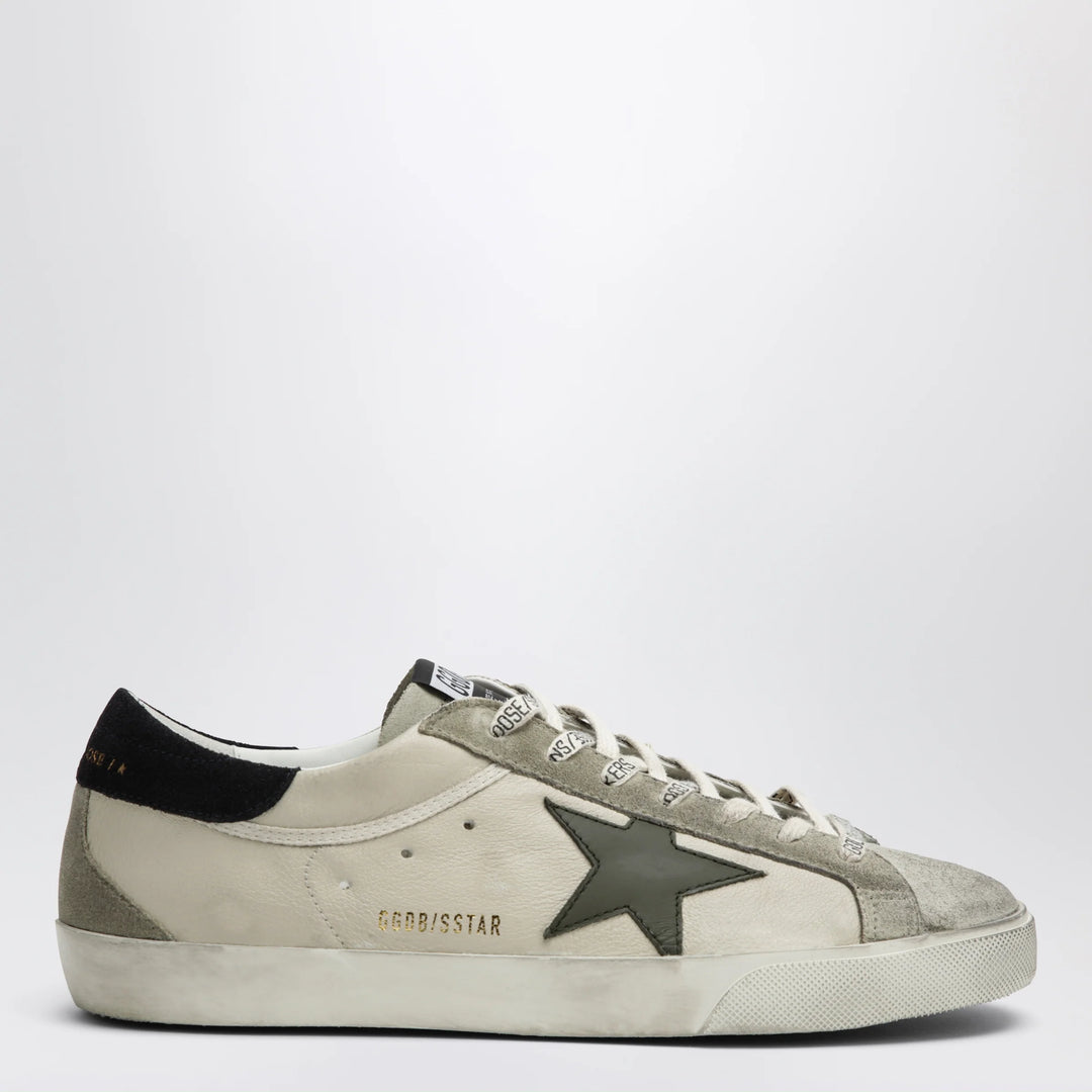 Golden Goose - Super-Star sneakers in cream/olive green/blue