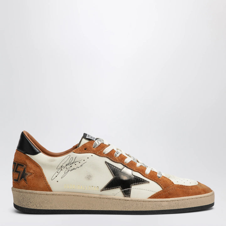 Golden Goose - Ball Star sneakers in white/beige/brown/olive