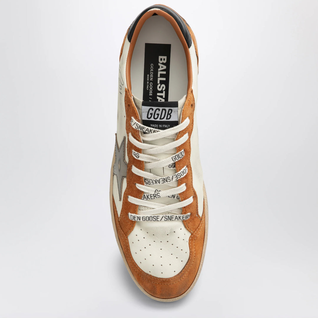 Golden Goose - Ball Star sneakers in white/beige/brown/olive