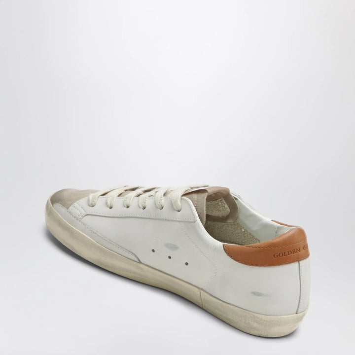 Golden Goose - Super-Star sneakers in white/beige with glitter star