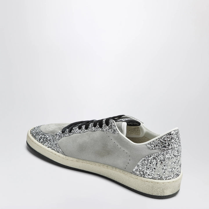 Golden Goose - Ball Star sneakers in grey/white with silver glitter