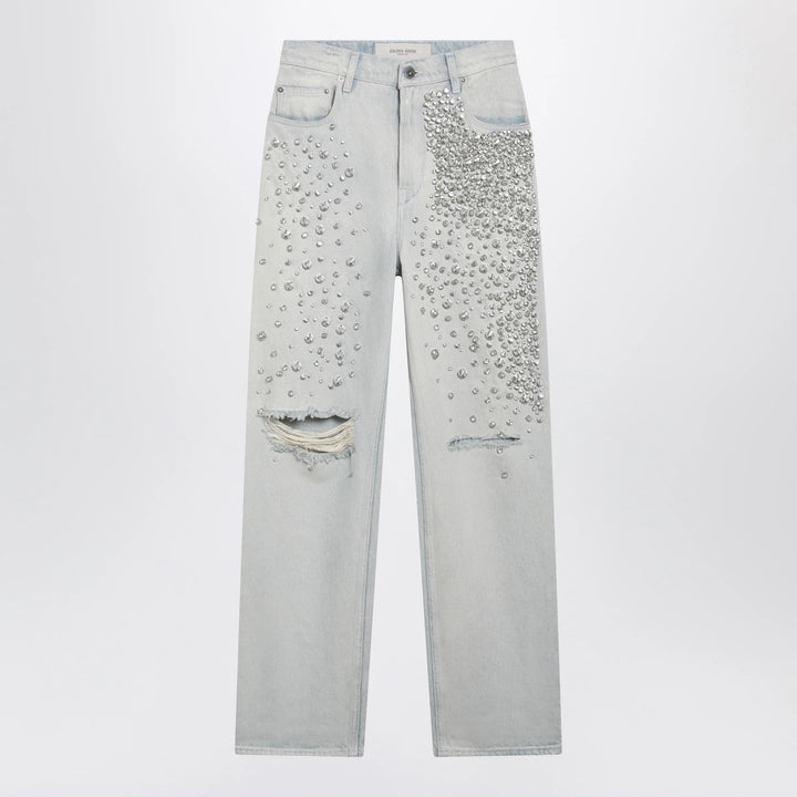 Golden Goose - Light blue jeans with cabochon crystals