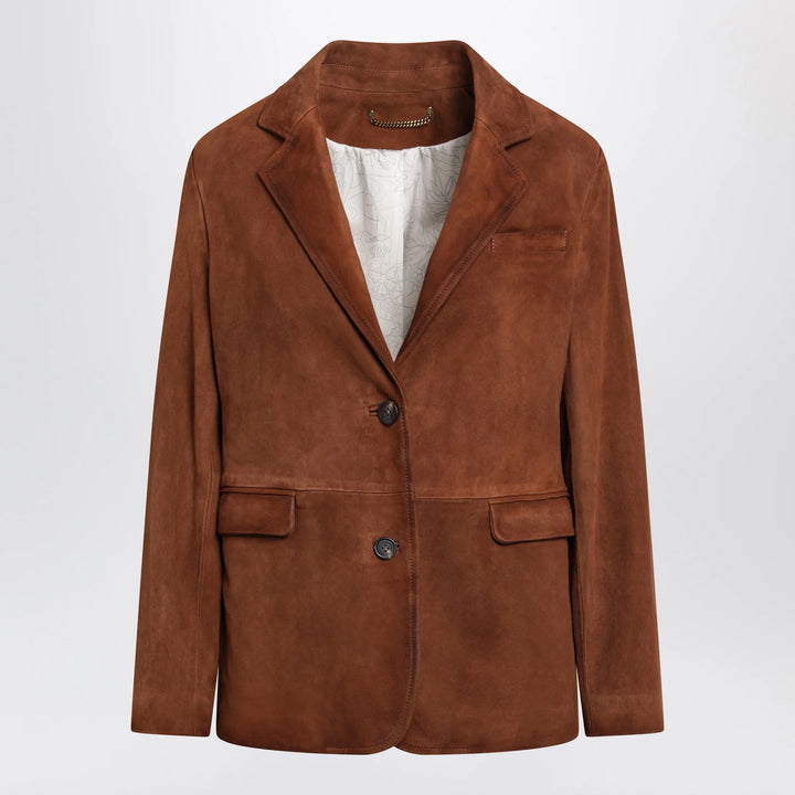 Golden Goose - Robyn suede sheepskin blazer in Cambridge Brown