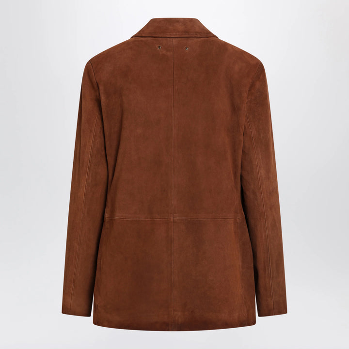 Golden Goose - Robyn suede sheepskin blazer in Cambridge Brown