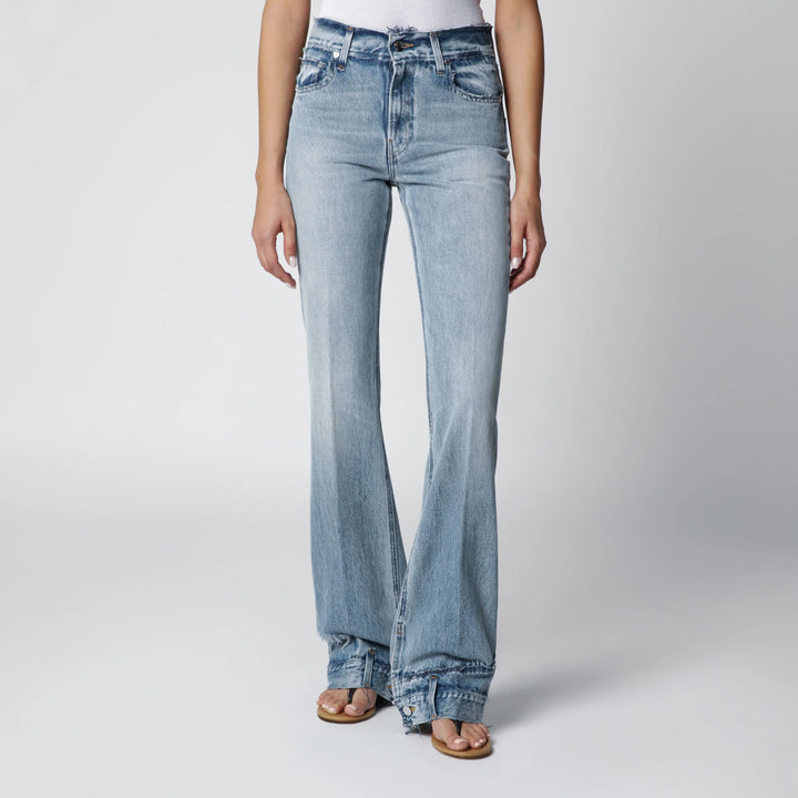 HAIKURE - Flora high-waisted flared jeans in light blue denim