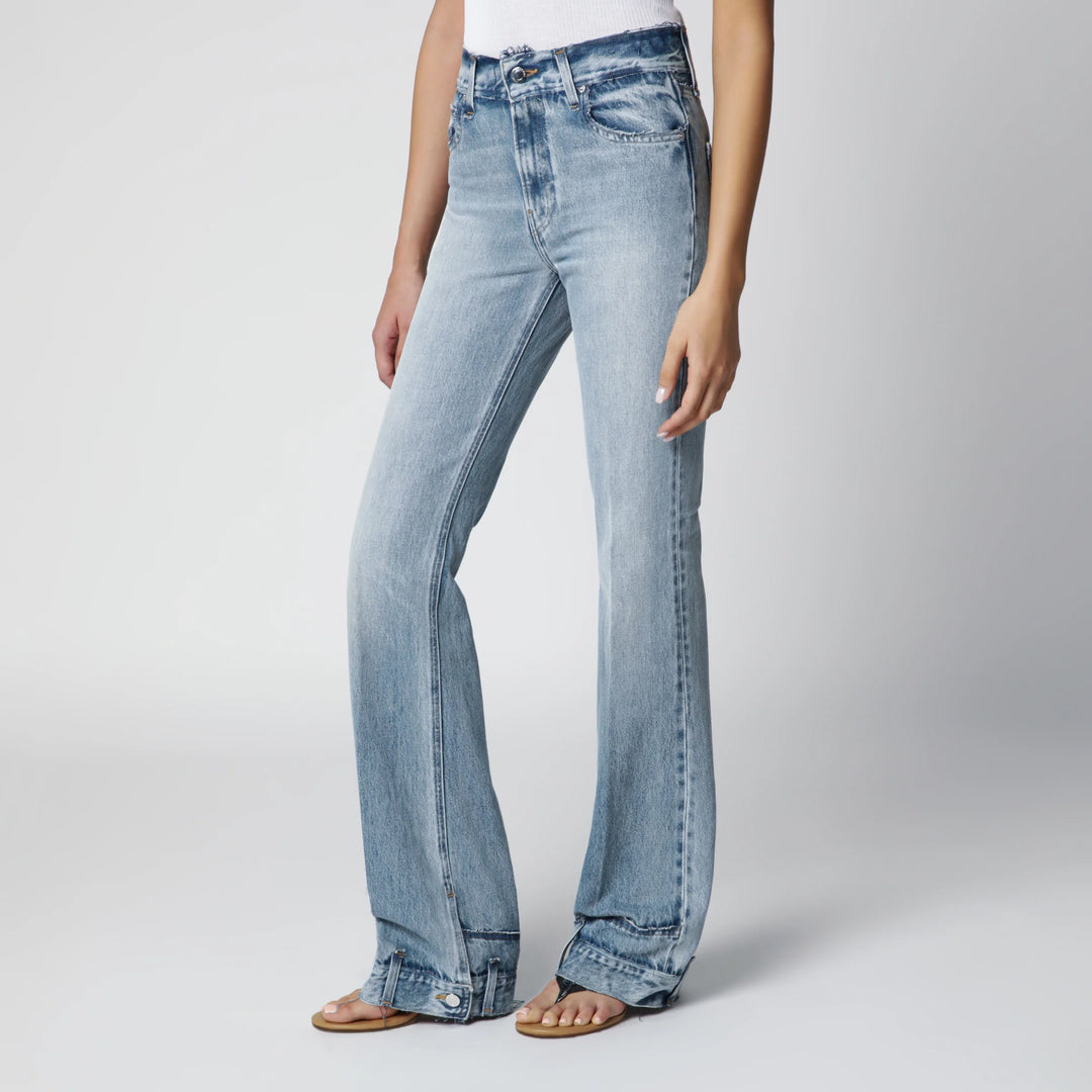 HAIKURE - Flora high-waisted flared jeans in light blue denim