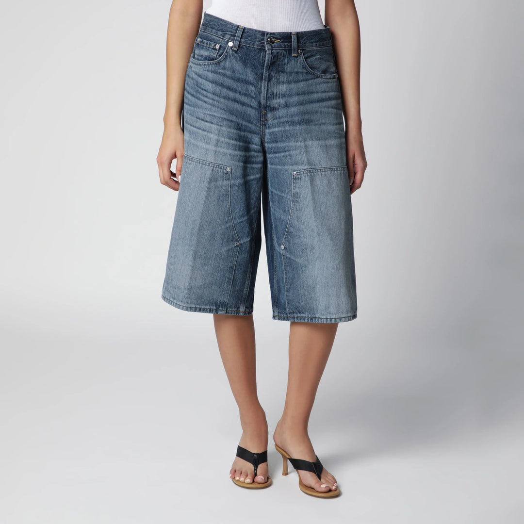 HAIKURE - Haikure wide Bermuda shorts in Blue Ryder denim