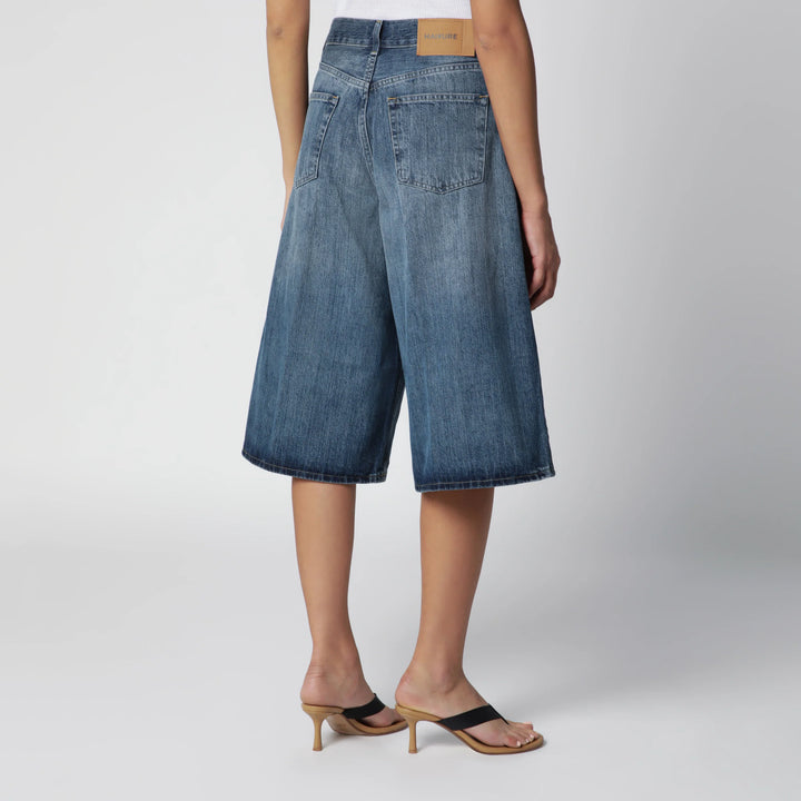 HAIKURE - Haikure wide Bermuda shorts in Blue Ryder denim