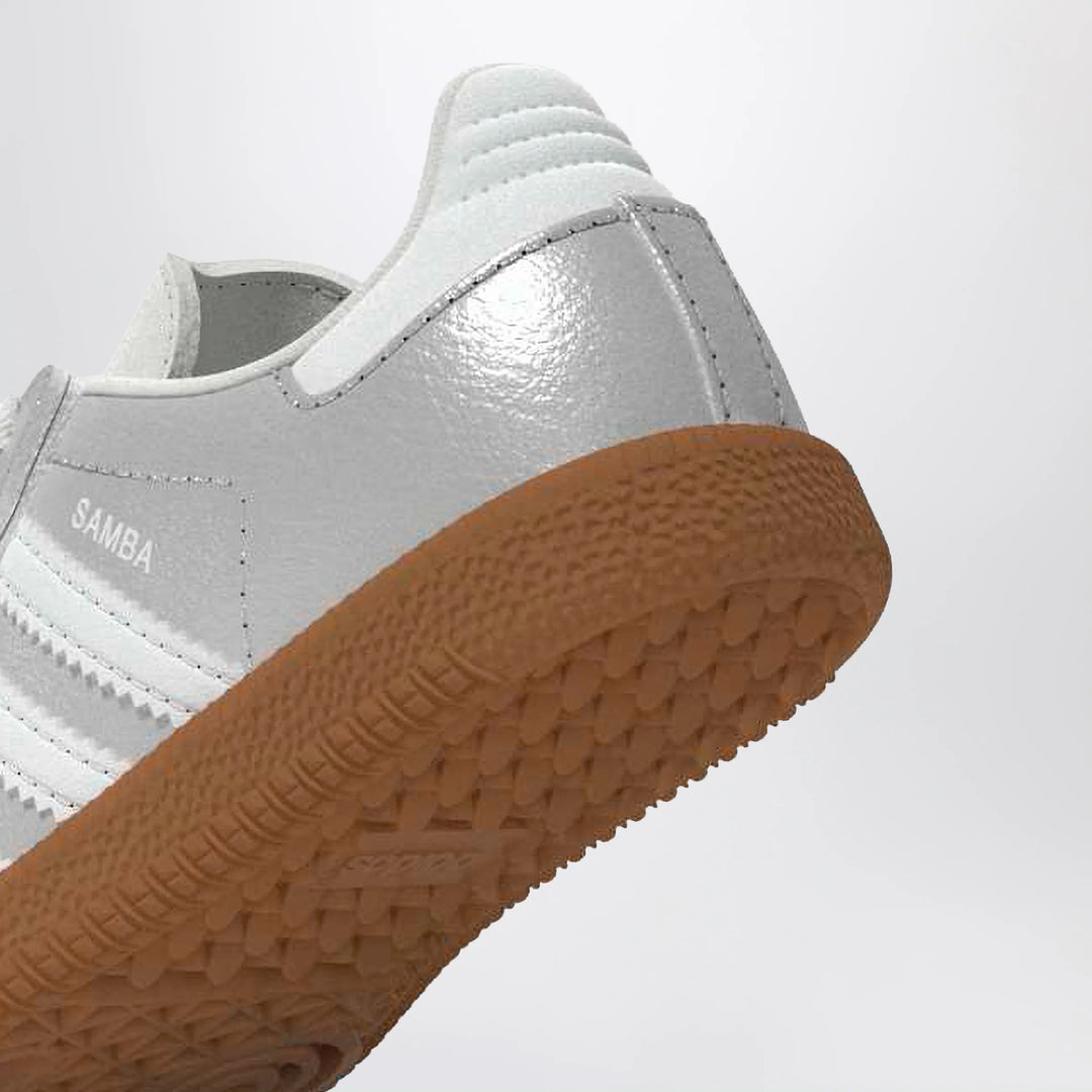 adidas Originals - Samba Silver Metallic Sneakers with Elastic Laces