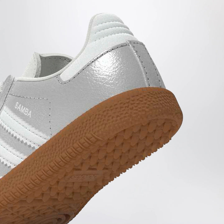 adidas Originals - Samba Silver Metallic Sneakers with Elastic Laces