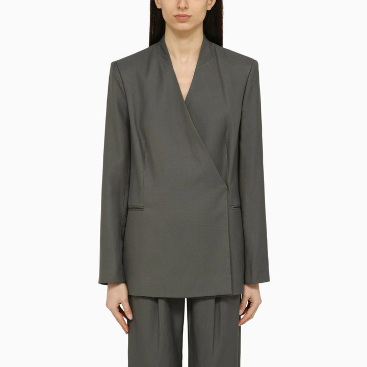 LouLou De Saison - Sandyato single-breasted grey viscose blazer