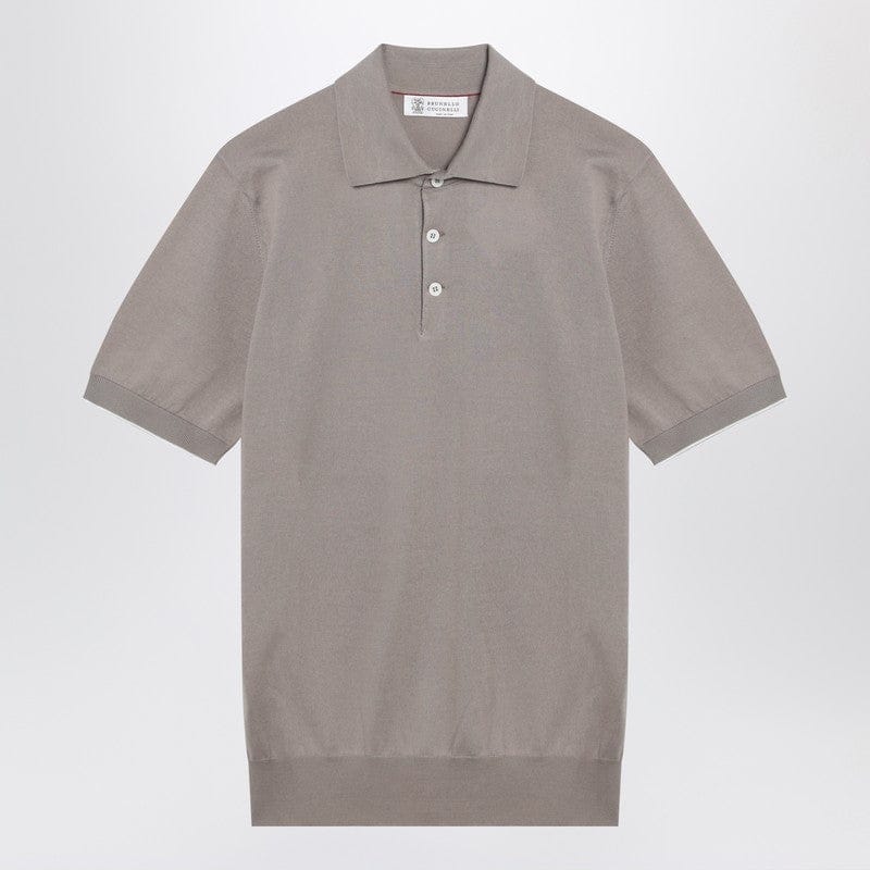 Shirts & Tops Brunello Cucinelli - Light brown cotton knit polo shirt - 48 IT Brand
