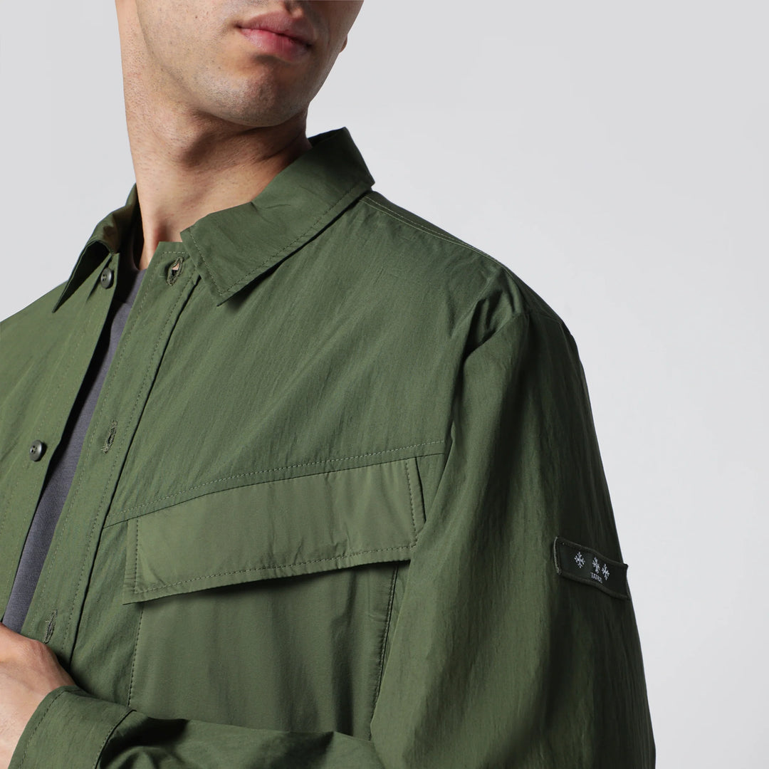 TATRAS - Khaki green Doris shirt in cotton blend