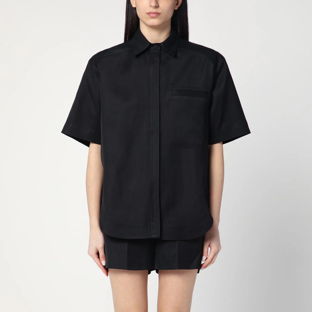 LouLou De Saison - Black shirt in viscose and linen