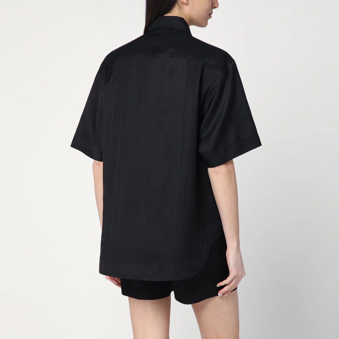 LouLou De Saison - Black shirt in viscose and linen