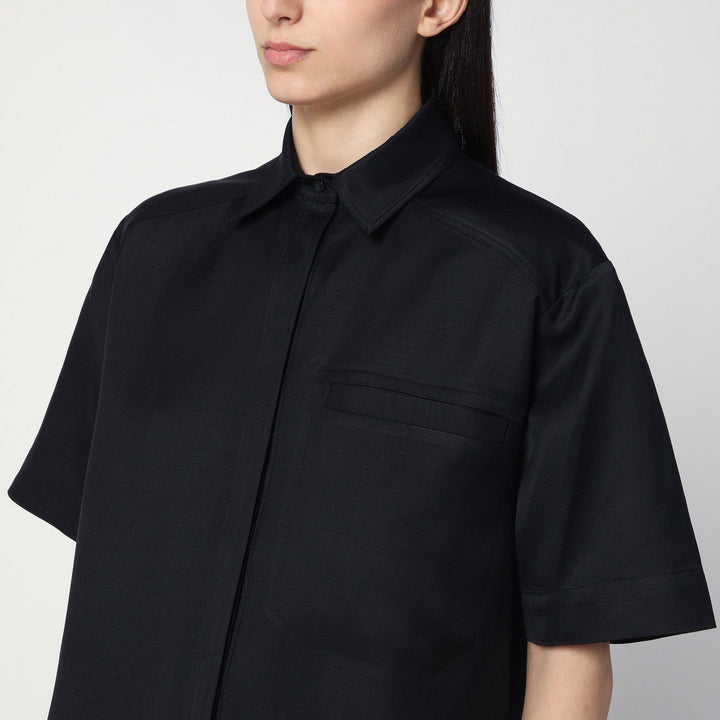 LouLou De Saison - Black shirt in viscose and linen
