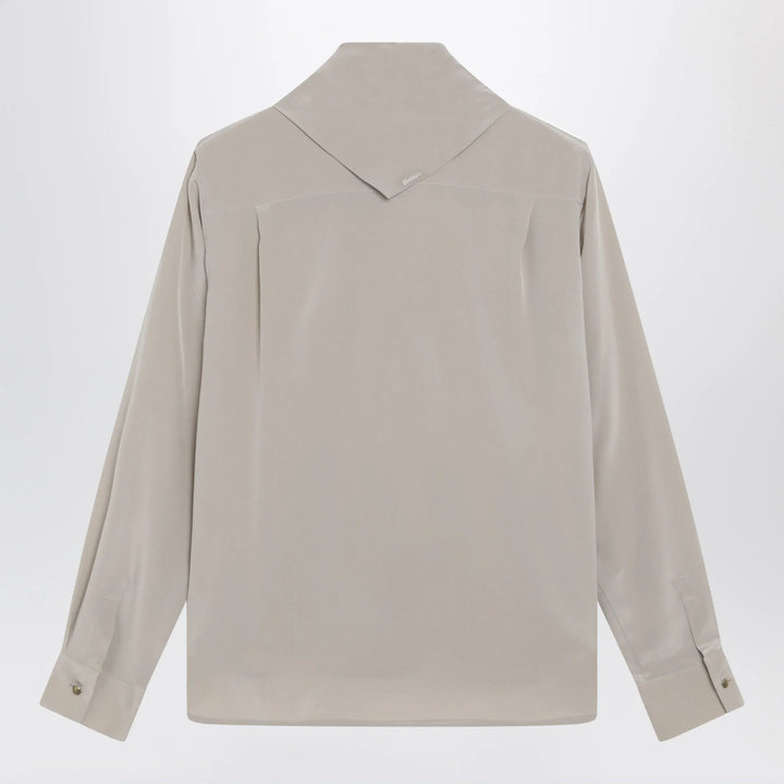 Max Mara - Rock beige silk blouse with scarf Brand Apparel &amp; Accessories > Clothing > Shirts &amp; Tops