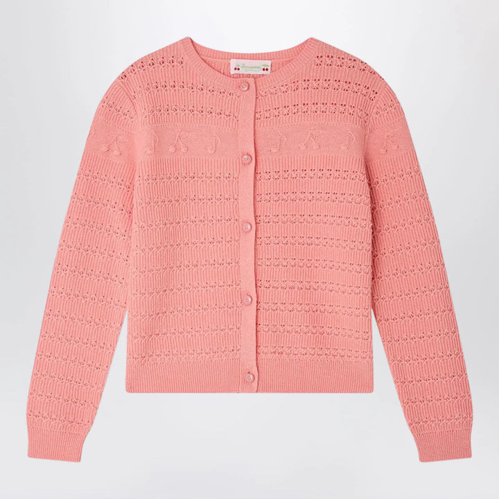 Bonpoint - Mia cardigan with cherries and musical notes in wool blend