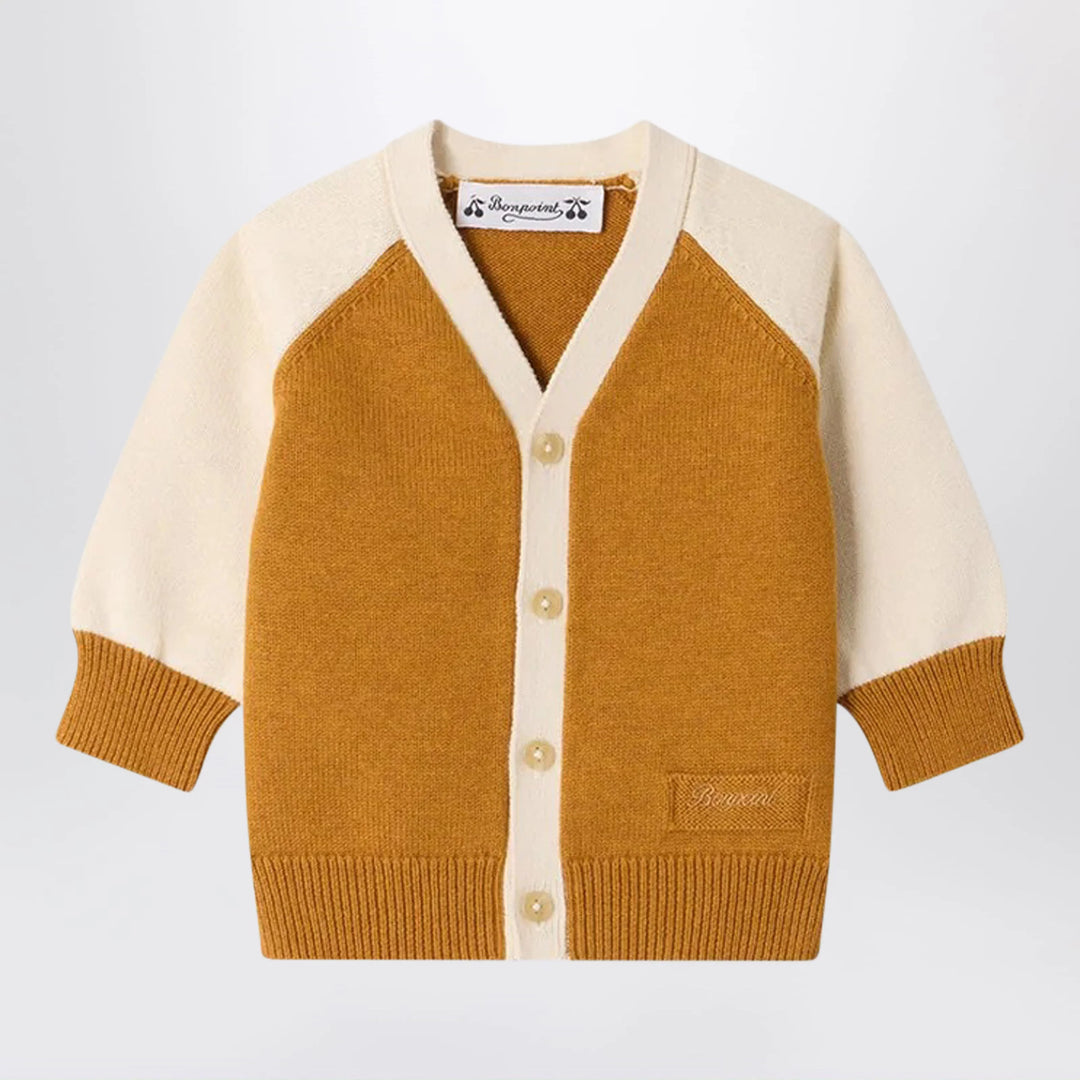 Bonpoint - Marin cardigan in ochre cotton and cashmere