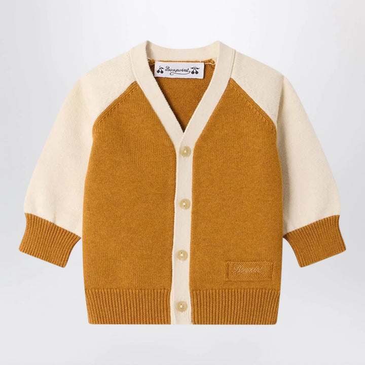 Bonpoint - Marin cardigan in ochre cotton and cashmere