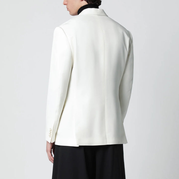 Lardini - White viscose double-breasted suit