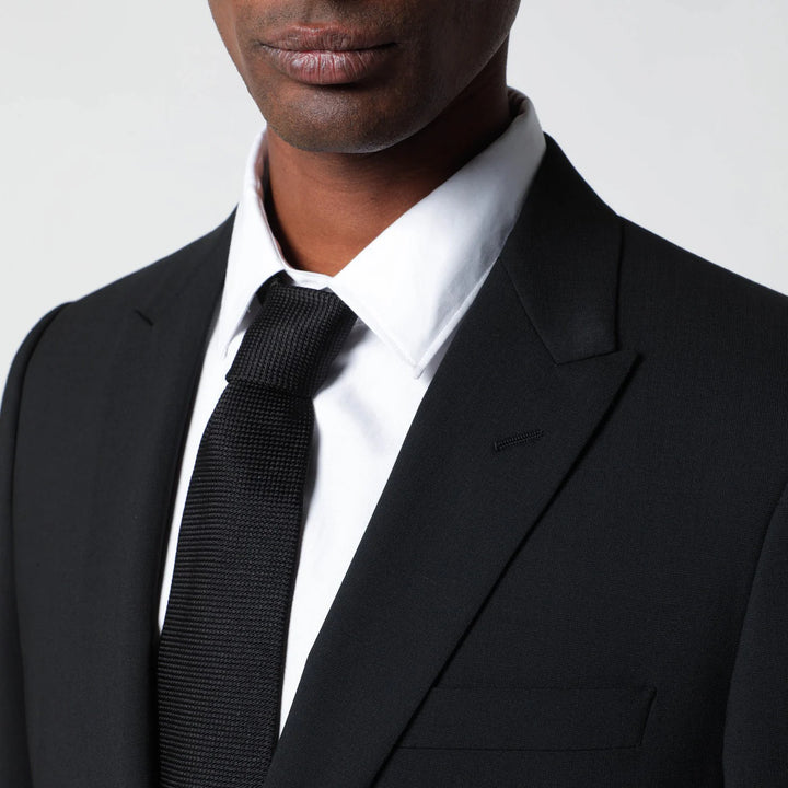 Lardini - Black single-breasted wool-blend suit