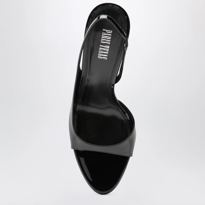 Paris Texas - Black patent slingback sandals