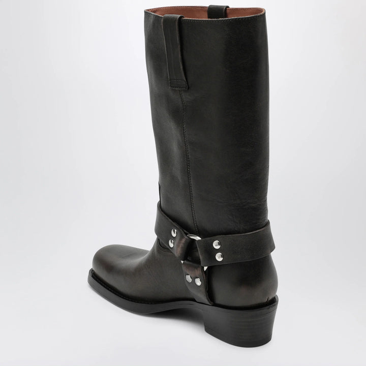Paris Texas - Black Roxy boot in brushed leather