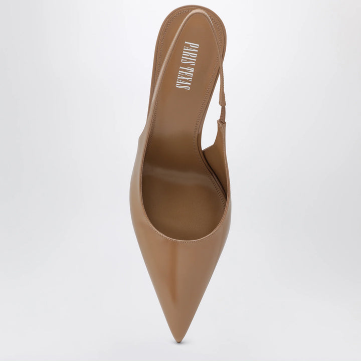Paris Texas - Beige Patent Leather Lidia Slingback Pumps
