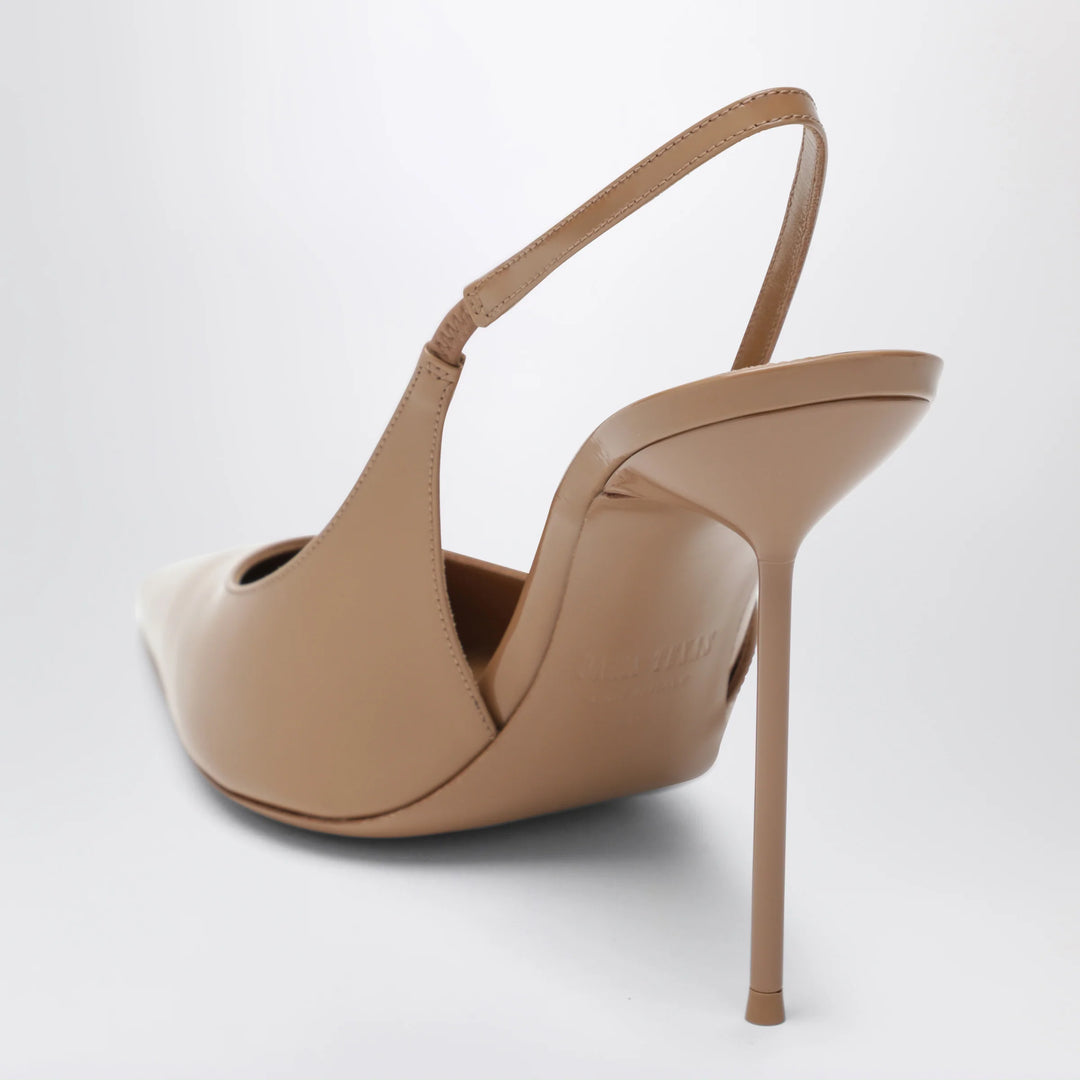 Paris Texas - Beige Patent Leather Lidia Slingback Pumps